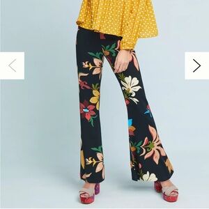 Farm Rio Calla Flared Pants in Sz S floral pattern